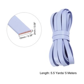 sourcing map Flat Leather Cord, 5.5 Yard 10mm Leather String Strips Lacing for DIY Crafts Making Bracelet Purse Strap, Purple