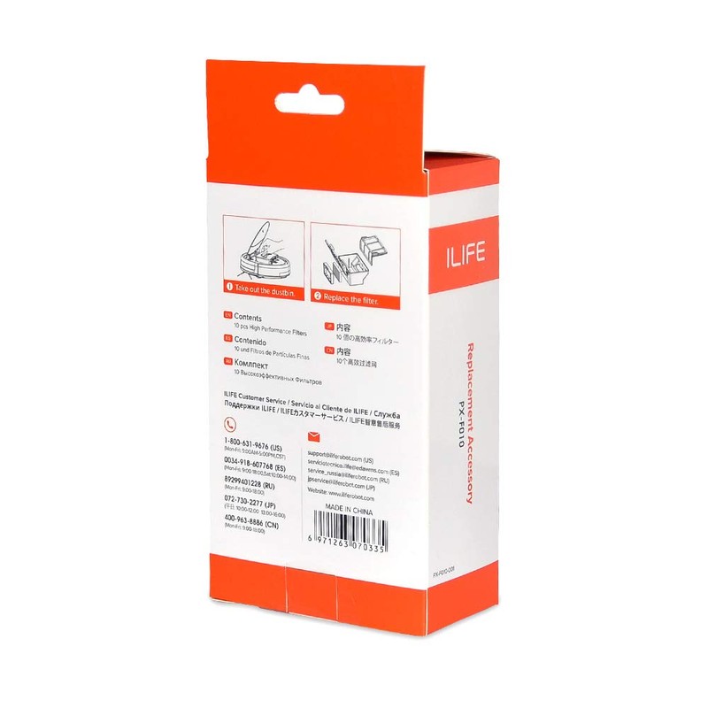 ILIFE Replacement Filters for V5s plus/V2/V3s pro (10 pcs), PX-F010