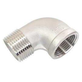 LOZOME 1" NPT Female x 1" NPT Male 90 Degree Street Elbow Stainless Steel 304 Threaded Cast Pipe Fitting (Pack of 1)