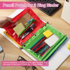 Lincia 50 Pack Pencil Pouches Bulk for 3 Ring Binder Pen Case,Colorful