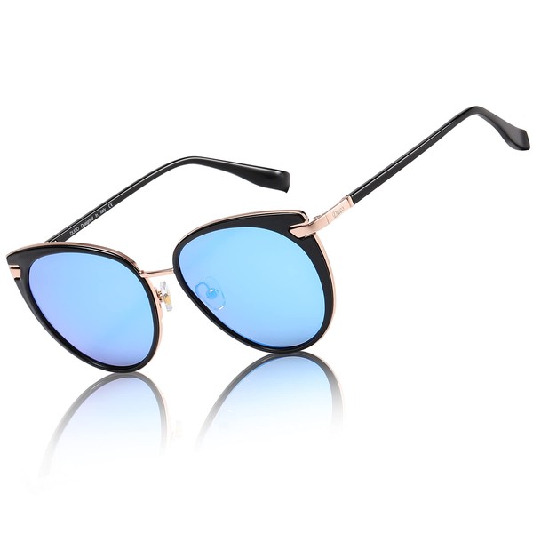 DUCO - anteojos de sol polarizadas retro para mujer de