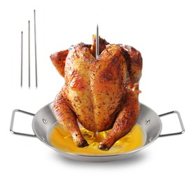 Vertical Skewer for Grill Al Pastor, Brazilian Vertical Skewer Stand for Grilling, Tacos Al Pastor, Shawarma, Kebabs, Gyros, BBQ Grill Accessories with 3 Removable Spikes