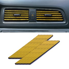 LivTee 20 Pieces Car Air Conditioner Decoration Strip for Vent Outlet, Universal Waterproof Bendable Air Vent Outlet Trim Decoration, Car Interior Accessories (Shiny gold)