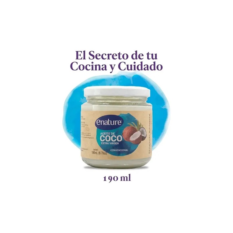 Aceite de Coco Extra Virgen Enature 190 mL Para Cabello,