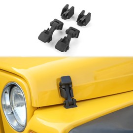 PDKLIN - Juego de pestillos para capó Jeep TJ de fábrica para Jeep Wrangler TJ 1997-2006, accesorios exteriores, color negro