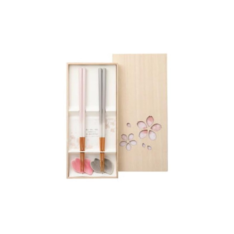 Graport Cherry Blossom Chopsticks Set, Pink, Size: Approx. W 0.9