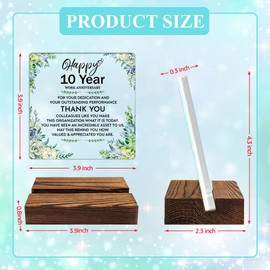 ERHACHAIJIA Happy 10 Year Work Anniver Acrylic Desk Sign, Funny Gifts for 10th Year Work Decor, Thank You 10 Year Employee Gifts, Job Anniversary Present, Employee Appreciation Plaque Gifts for Staff