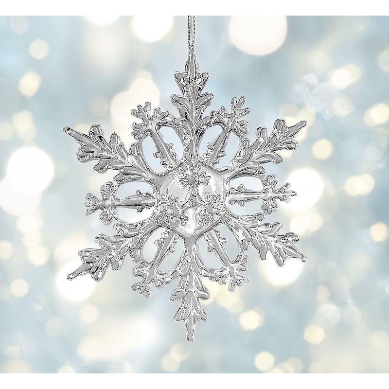 Kremers Schatzkiste Ice Crystal Hanging 30 cm Acrylic Snowflake Transparent