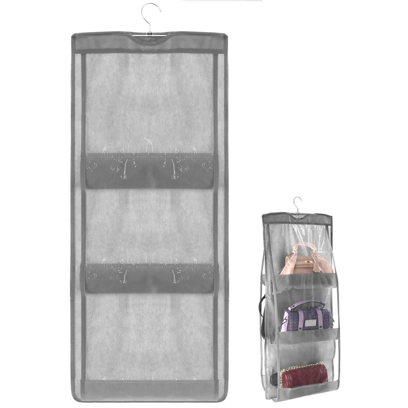 QWORK® 3 Piece Handbag Storage, Handbag Organiser Hanging with 6