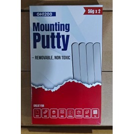 GH1200 Mounting Putty - 56 Gram x 2 Non-Toxic Easy to Use Poster Putty - Removeable Putty Sticky Tack for Wall Hanging