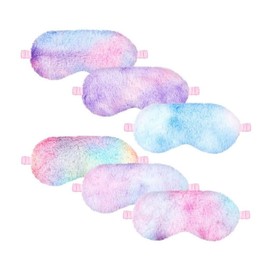 SKTMH 6 Pcs Plush Eye Mask Plush Sleep Mask Plush Sleeping Eye Covers Bedding Eye Mask Furry Mask Unicorn Sleep Mask Rainbow Sleep Mask Furry Eye Blindfold Faux Fur Eye Shade Sleep Mask Eye Masks for Sleeping Eye Mask Sleeping Mask Sleepover Party Suppli