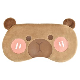 VHOPMORE Cute Animal Sleeping Mask Sleep Mask, Funny Capybara Eye Masks for Travel Nap Sleeping Blindfold Eye Cover Eyeshade for Adult Teens Men Women - Blushing Capybara, Brown