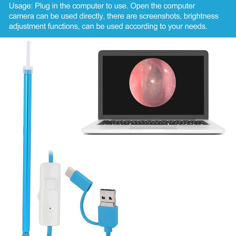 3‑In‑1 Visual Earpick Visible Ear Spoon Long Handle Examination Endoscope