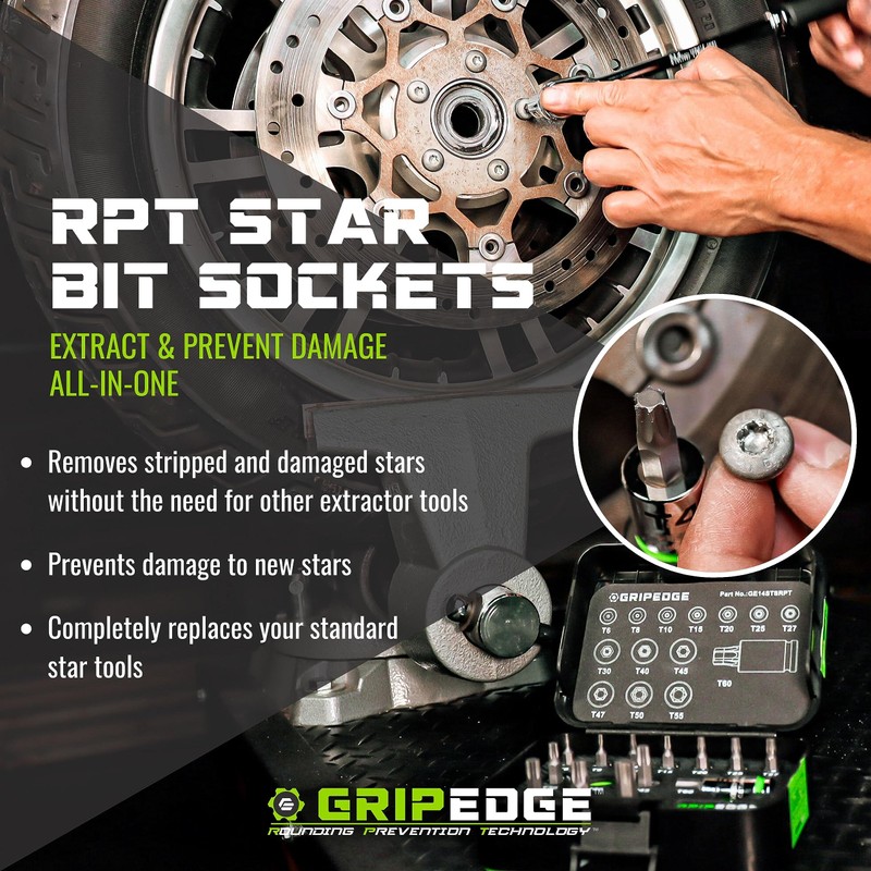 GRIPEDGE Tools | 9PC RPT Star Driver Set | Sizes