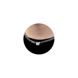 HAYOUWAY Mens Initial Necklace, Silver Cuban Chain Necklace Gifts for Men Dad Boyfriend Husband Silver Chain Mens Gifts for Son Brother Birthday Gifts Fathers Day Anniversary Graduation Gifts for Him