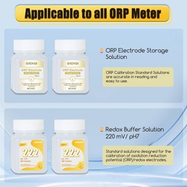 GIDIGI ORP Calibration Solution ORP 222mV Calibration Solution/ORP Electrode Storage Solution 2 Bottles Suitable for All ORP Testers Suitable for Water Treatment, hydroponic, Beverage Production.