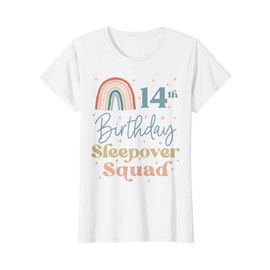 14th Birthday Boho Rainbow Sleepover Squad Pajamas for Girls T-Shirt