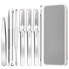 YGQQOY Stainless Steel Blackhead Remover Tools,Blackhead Tweezers,Pimple Popper Tool Kit,Ingrown Hair Removal Kit