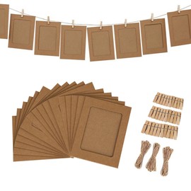 Picture Frames Set of 30 Paper Paper Picture Frames Picture Garland with Clips and String for Wall Hanging Display Picture Frame Picture Frame Picture Frame Picture Frame Picture Decoration Brown