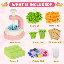 KAYOMIPE Fabric Flower Bouquets Toys,DIY Crafts for Girls Ages 4-8,Flowers Market Toy for Kids,Arts & Crafts Creative Activities,Birthdays Holidays Parties Gift Toddlers