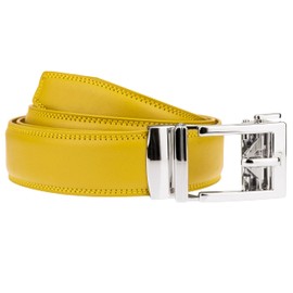 Gelante Ratchet Belt for men, Mens Belts Leather 1.3'' Adjustable Trim to Fit Dress Belt G806 Yellow
