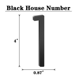 4 Inch Floating Aluminum House Address Numbers Letters, Modern Metal House Numbers for Outside, Black Metal Door Address Letter and Number for Home Garden Office Apartment (1)