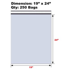 iMBAPrice 250 - 19x24 Premium Matte Finish White Poly Mailers Envelopes Bags (iMBA-7PM-250)