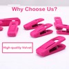 Trgowaul Hot Pink Velvet Hangers Clips, Pants Hangers Velvet Clips,