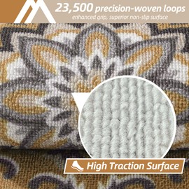 COSY HOMEER-Stair-Treads-for-Wooden-Steps Washable Indoor Carpet Stair Treads Non Slip 8" X 30" Soft Stair Carpet Treads Reusable Peel and Stick Stair Runner Rug for Kids, Elders and Pets 4pcs