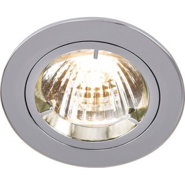 Knightsbridge IP20 230V/12V GU10/MR16 Chrome Recessed Fixed Twist & Lock Downlight, Aluminium RD1C