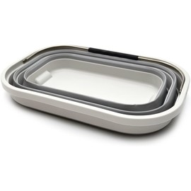 SAMMART 20.8L (5.49Gallon) Collapsible Rectangular Handy Basket / Bucket (S. Grey)