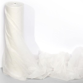 Anderson's White Gossamer Fabric Roll, 19 Inches x 100 Yards, Sheer Fabric for Wedding Decorations, Baby Shower, Gender Reveal, Prom, Homecoming, Event Photo Backdrops, Drapes