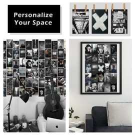 Photo Collage Kit Gloomy for Wall, 100 Pictures Black and White Aesthetic Posters for Wall Decor | Dark Academia Retro Decor for Bar