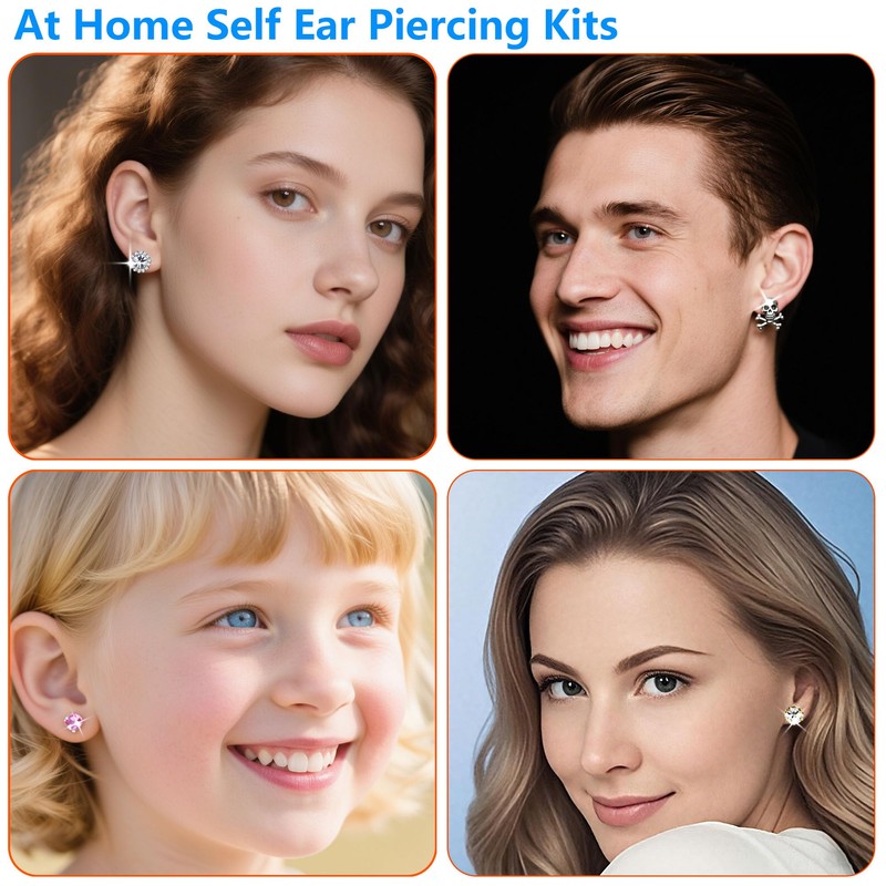 YINPAD Ear Piercing Kit, Disposable Piercing Gun Preloaded with Different