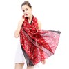 Lina & Lily Women's Loop Scarf with Christmas Pattern, red