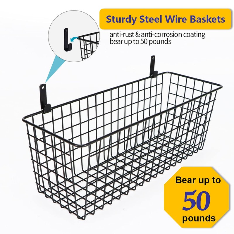 Joben Oligey 3 Set [Extra Large] Hanging Wall Baskets ,Wire