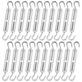 SHUESS 20 Pack M5 Turnbuckle Wire Tensioner - C to C Turnbuckle 304 Stainless Steel - Adjustable Heavy Duty Fence Wire Tensioner for Clothesline, Stair Railings, Plant Climbing Frame