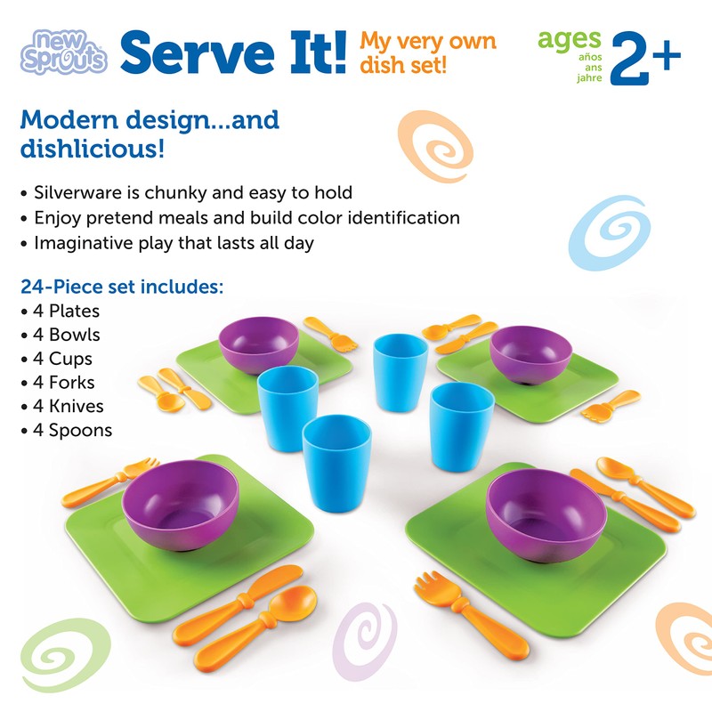 Learning Resources New Sprouts Serve It Dish Set, Early Social