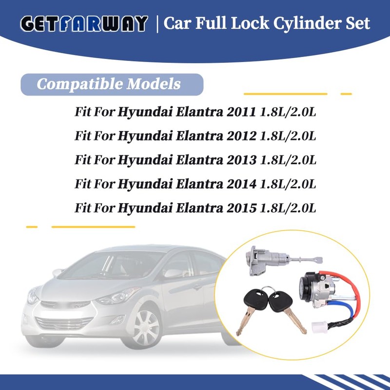 Getfarway Car Full Lock Cylinder Set 81970-3XA00 81910-3XA00 Compatible with