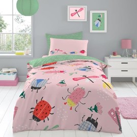 GC GAVENO CAVAILIA Ladybug Kids Bedding Set Single Size, Reversible Polka Dot Pattern Duvet Cover (135 x 200 cm), Ladybird Comforter Cover for Kids Bedroom