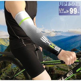 AWE Arm Cover, Cooling Feel, Set of 2, Arm Sleeve, Men's, Summer, UV Protection, Cool Arm Compression Series, Arm Cover, Sweat Absorbent, Quick Drying, Anti-Slip, Running, Baseball, Outdoor Work,