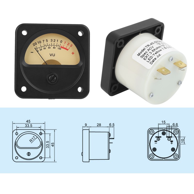 High Precision VU Meter TR‑45 Amplifier DB Meter with Backlight