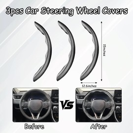 Sueving Steering Wheel Cover, Universal Car Steering Wheel Protector Cover, Black Car Accessory Driving Wheels Covers for Women Men (Black)