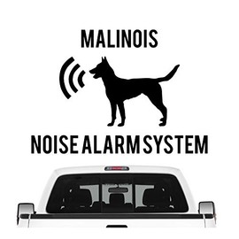siviwonder Malinois Noise Alarmsystem Car Sticker Dog Film Belgian Mali Berger Colour Black Size 10 cm