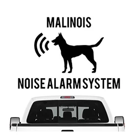 siviwonder Malinois Noise Alarmsystem Car Sticker Dog Film Belgian Mali Berger Colour Black Size 10 cm