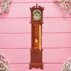1:12 Dollhouse Miniature Accessories Retro Floor Clock, Wooden Craft Grandfather