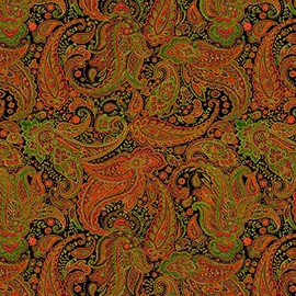 Timeless Treasures Deck The Halls CM2058 Multi Holiday Paisley w/Metallic