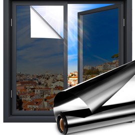 Coavas One Way Window Privacy Film See Out Not in: House Window Tint for Home Reflective Window Film Sun Blocking Daytime Anti UV Heat Blocker Mirror Window Tint Removable 17.5x118.1 Inch