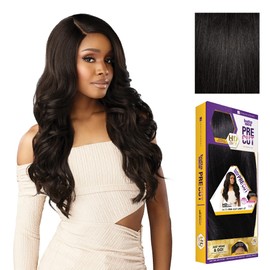 Sensationnel Butta Lace Precut Wigs - Unit 17 Glueless Extra Wide 5 Inch Deep Parting Synthetic Pre Tweezed Smaller Knot Hairline (1B OFFBLACK)