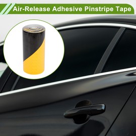 HOPESPANNER Universal 32.81ft x 5.91" Air-Release Adhesive Pinstripe Tape Automotive Pinstriping Tape PVC Yellow,Black